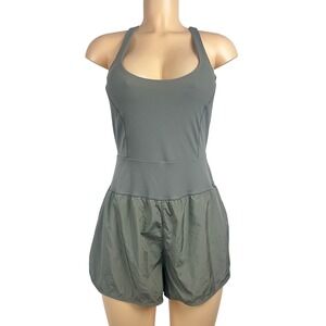 Avia Activewear Romper Medium 8-10 Racerback Sage Green Gym Yoga Sporty Gorpcore